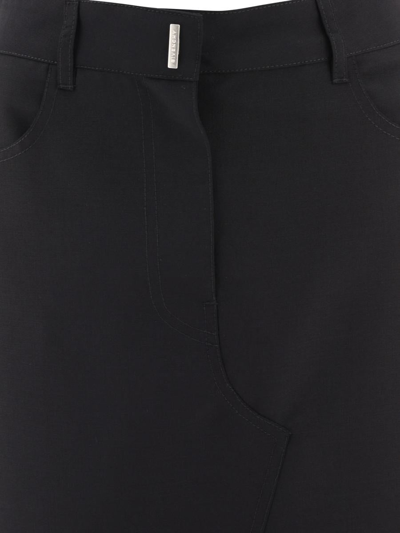 Givenchy Long Skirt With Front Split In Black