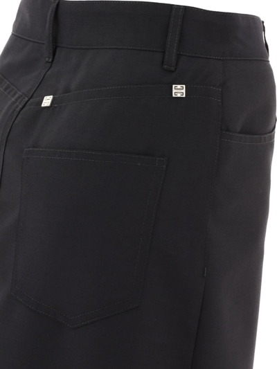 Givenchy Long Skirt With Front Split In Black