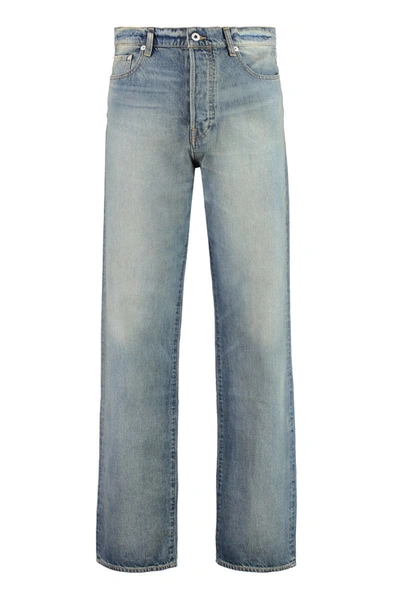 Shop Kenzo Asagao 5-pocket Straight-leg Jeans In Denim