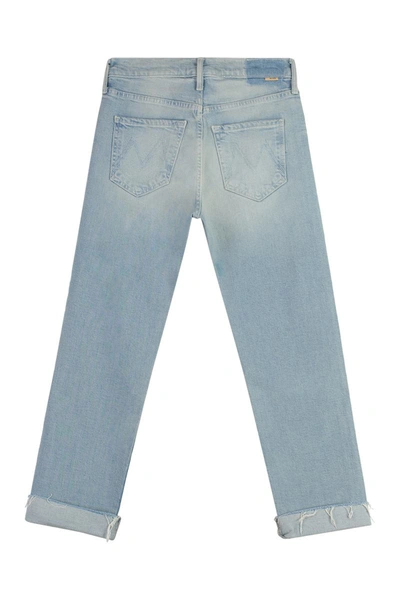 Shop Mother The Scrapper Cuff <br /> Stretch Cotton Jeans In Denim