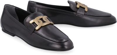 Shop Tod's Kate Leather Loafers In Black