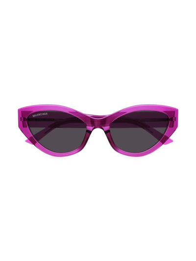 Shop Balenciaga Women's Flat 57mm Cat Eye Sunglasses In Fuchsia