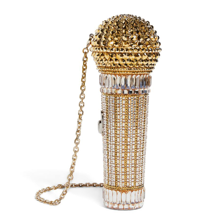 Shop Judith Leiber Diva Microphone Clutch Bag In Gold