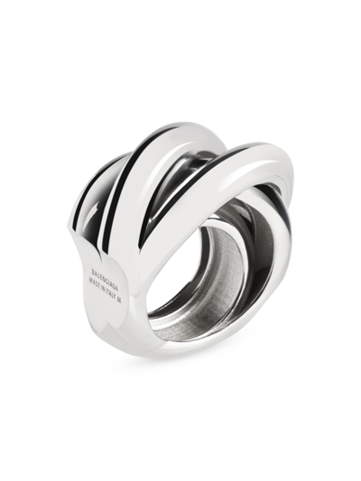 Shop Balenciaga Women's Saturne Ring In Silver