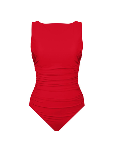 Shop Miraclesuit Swim Women's Rock Solid Regatta One-piece Swimsuit In Grenadine Red