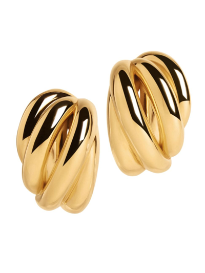Shop Balenciaga Women's Saturne Earrings In Gold