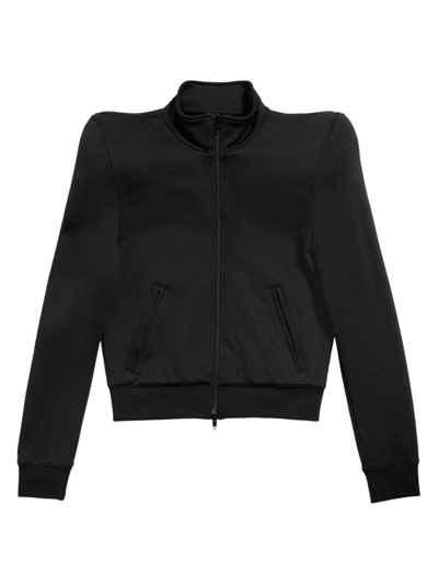 Shop Balenciaga Men's 3b Sports Icon Round Shoulder Jacket In Black