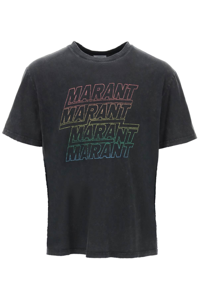 Shop Marant Hugo Faded Effect T Shirt In Black