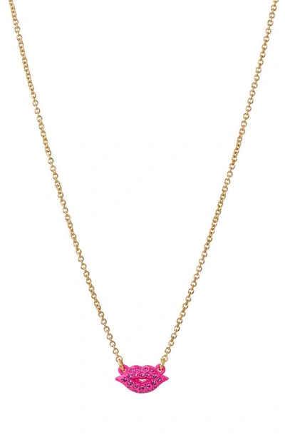 Shop Ajoa Love Bites Lips Necklace In Gold