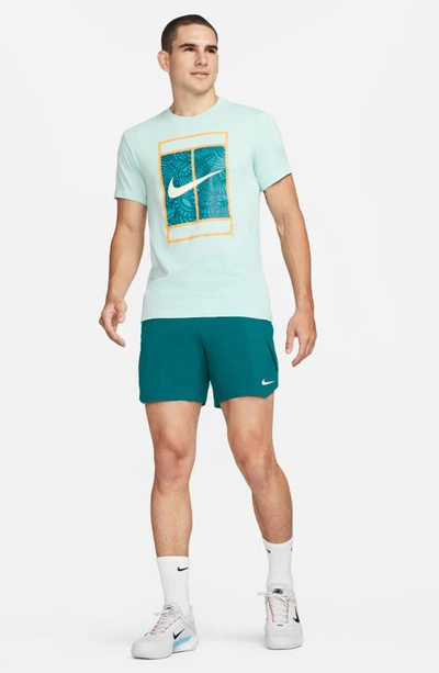 Shop Nike Court Dri-fit Slam Tennis Shorts In Geode Teal/ Teal Nebula/ White