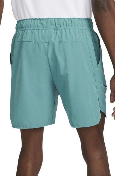 Shop Nike Court Dri-fit Advantage 7" Tennis Shorts In Mineral Teal/ White