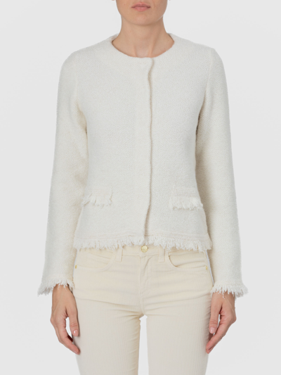 Shop Anneclaire Wool Jacket In White
