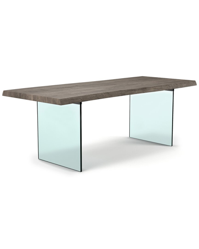 Shop Urbia Brooks 79in Glass Base Dining Table In Grey