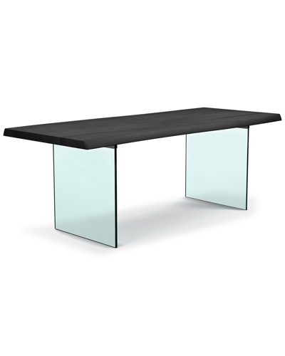 Urbia Brooks 116in Glass Base Dining Table In Black
