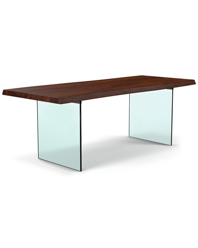 Shop Urbia Brooks 79in Glass Base Dining Table In Brown