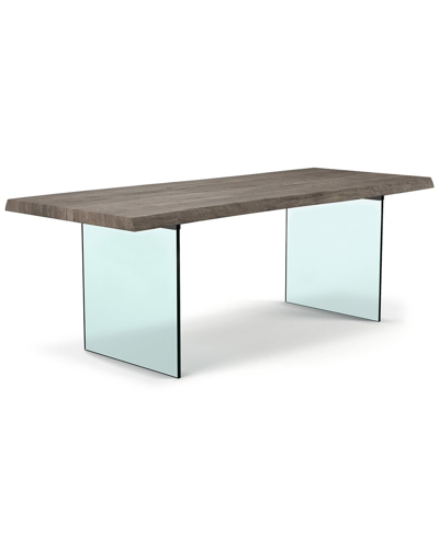 Shop Urbia Brooks 92in Glass Base Dining Table In Grey