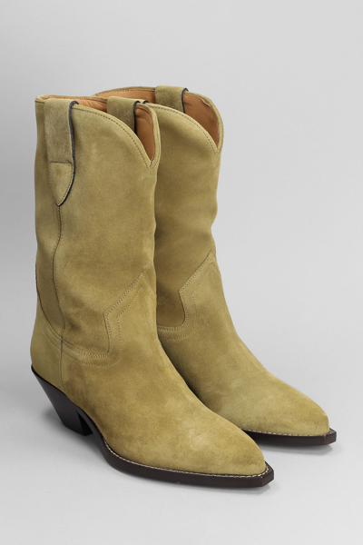 Shop Isabel Marant Dahope Texan Ankle Boots In Taupe Suede