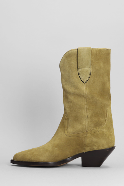 Shop Isabel Marant Dahope Texan Ankle Boots In Taupe Suede