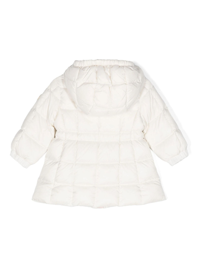 Shop Moncler Cream White Padded Jacket In Bianco