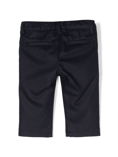 Shop Fay Navy Blue Virgin Wool-cashmere Blend Chinos