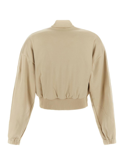 Shop Off-white Cropped Track Jacket Sweatshirt