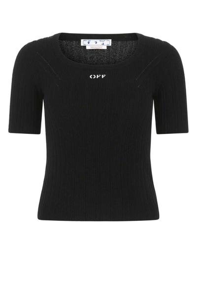 Shop Off-white Logo Printed Ribbed Top