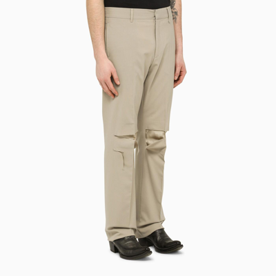 Givenchy Stone Tailored Trousers With Wear