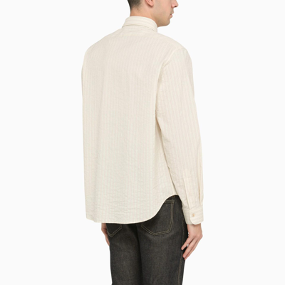 Shop Gucci Ivory Striped Poplin Shirt
