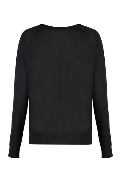 Shop Roberto Collina Crew-neck Wool Sweater In Black
