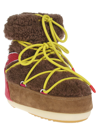 Shop Moon Boot Light Patch Shearling In Brown