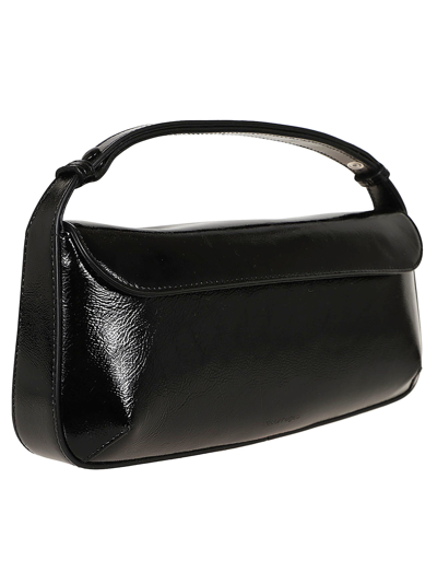 Shop Courrèges Sleek Naplack Leather Baguette Bag In Black