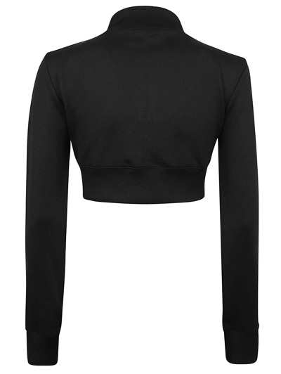 Shop Courrèges Maxi Rib Tracksuit Cropped Jacket In Black