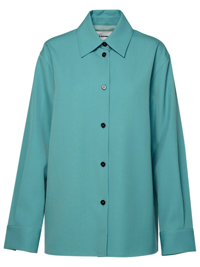 Shop Jil Sander Buttoned Long-sleeved Shirt In Blu