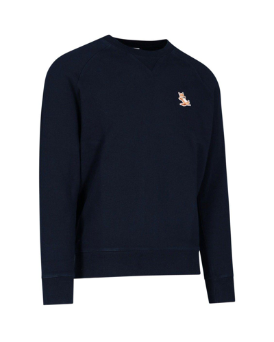 Shop Maison Kitsuné Chillax Fox Patch Classic Sweatshirt In Blu