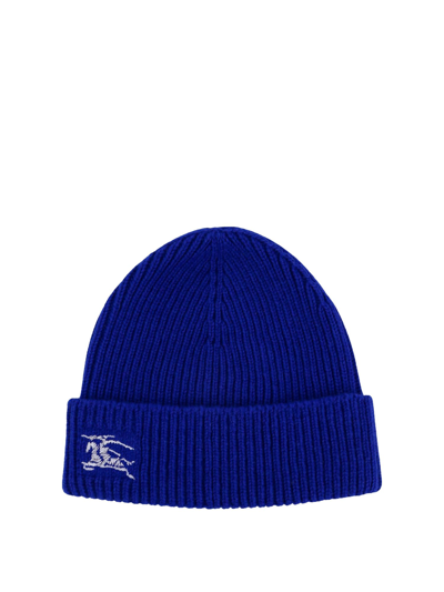 Shop Burberry Ekd Beanie Hat In Blue