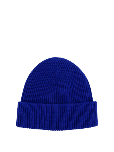 Shop Burberry Ekd Beanie Hat In Blue