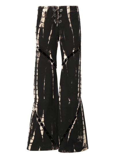 Shop Dion Lee Spiral Laced Denim Trousers In Black