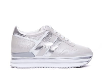 Shop Hogan Midi H222 Sneakers In Silver