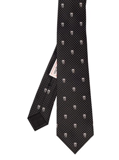 Shop Alexander Mcqueen Tie Skull Polka Dots In Black
