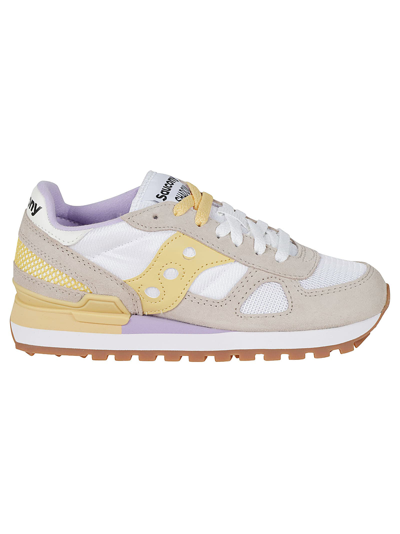Shop Saucony Shadow Original Sneakers In White/yellow