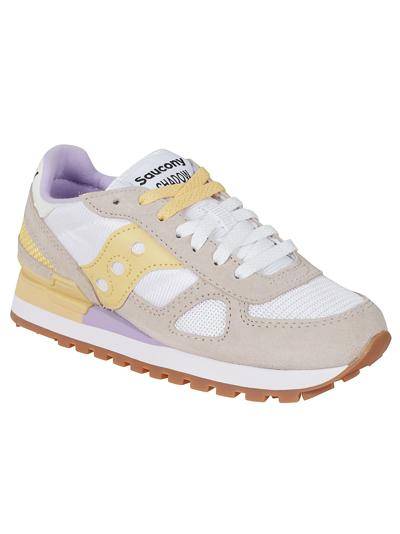 Shop Saucony Shadow Original Sneakers In White/yellow