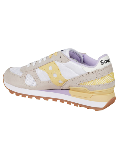 Shop Saucony Shadow Original Sneakers In White/yellow