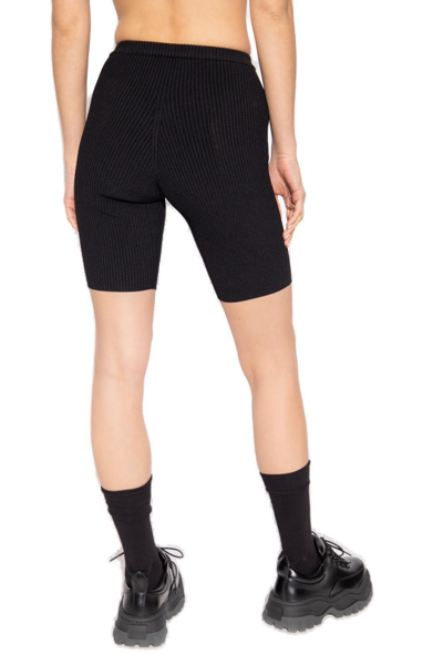 Shop Dsquared2 Elastic Waistband Ribbed Cropped Leggings