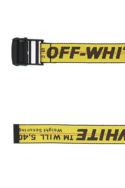 Shop Off-white Embroidered Fabric Belt In Yellow
