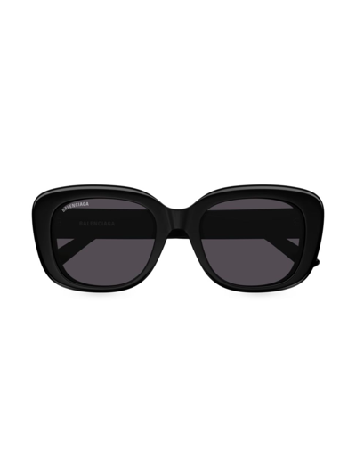 Shop Balenciaga Women's Monaco 54mm Rectangular Sunglasses In Black