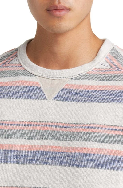 Shop Tommy Bahama Grandview Stripe Sweatshirt In Light Grey Heather