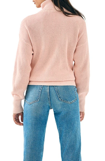 Shop Faherty Sunwash Mariner Organic Cotton Quarter Zip Sweater In Peach Whip