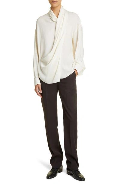 The Row Ali Straight-leg Wool-silk Pants In Hickory