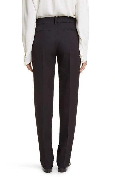 The Row Ali Straight-leg Wool-silk Pants In Hickory
