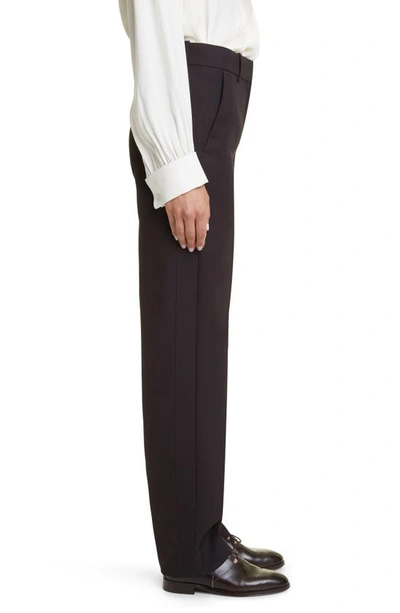 Shop The Row Borgo Straight Leg Wool Trousers In Hickory